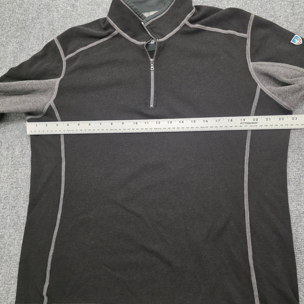 Kuhl Kashmira Mens Large Black Gray 1/4 Zip Fleece Pullover Sweater RN 103846 - Picture 8 of 13